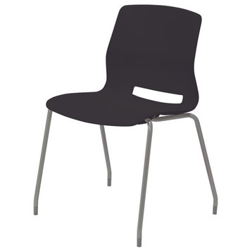 Olio Designs Lola Plastic Armless Stackable Chair in Black