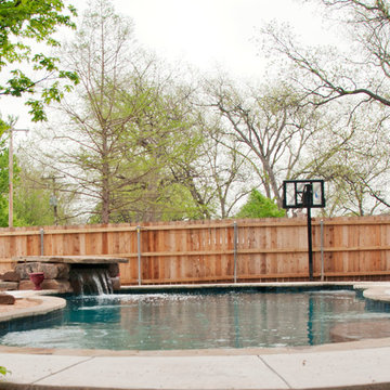 Custom Pool with Combination Rock Waterfall/Jump Boulder
