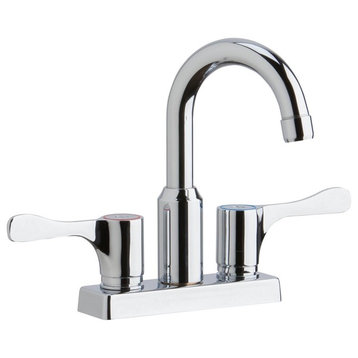 Elkay 4" Centerset Exposed Deck Mount Faucet With Arc Spout and 4" Lever Handles