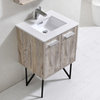 Marina 24" Modern Bathroom Vanity w/ Quartz Countertop and Matching Mirror