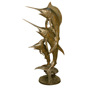 Swordfish Family 58" Bronze Sculpture