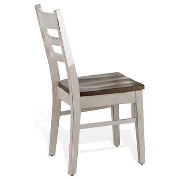 Carriage House Ladderback Two Tone White Chair