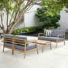 Asta 4 Piece Eucalyptus Outdoor Patio Seating Set, Grey