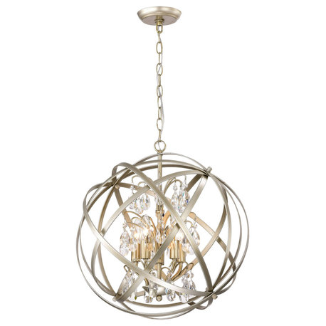 Chloe Champagne Crystal Orb 5-light Chandelier