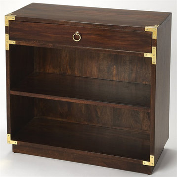 Beaumont Lane 2 Shelf Bookcase in Brown and Gold