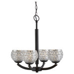 Woodbridge Lighting - Mirage 4-Light Pendant Chandelier, Bronze, Mercury Crystal Ball, Halogen G9 - A chandelier provides a wonderful opportunity to let your style take center stage and to set the tone of your space. Hang our Mirage 4-Light Chandelier above your formal dining table or in a grand entryway to welcome guests as they arrive. This fixture will draw the eyes up and illuminate your space in stylish appeal.