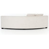 Zoe Modern Classic Curved Crescent Cream Upholstered Sofa - Left Arm Facing