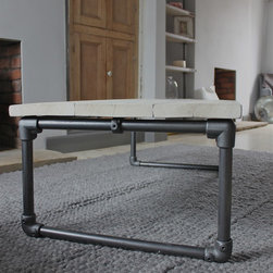 Casey White Washed Reclaimed Scaffolding Boards Coffee Table - Coffee Tables