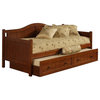 Bowery Hill Solid Wood Twin Size Daybed with Trundle in Cherry