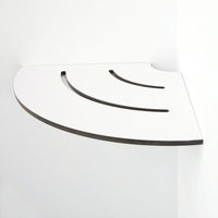 White Corner Shower Seat With 18" Radius