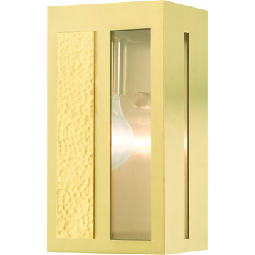 Lafayette Outdoor Wall Lantern - Satin Brass, Small