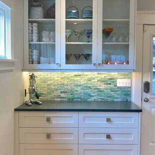 Glass front upper cabinets