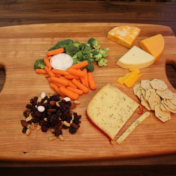 Cherry Reversible Butcher Block Serving Platter with Handle
