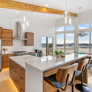 Kitchen Island with unique bar stools