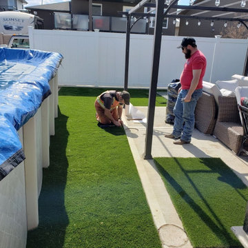 Synthetic Artificial Turf Back Yard Paradise Medicine Hat 2019