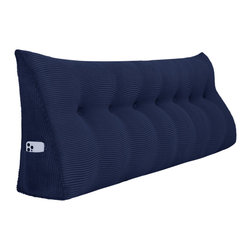 WOWMAX - Wedge Pillow, Headboard Cushion, Reading Pillow, Dark Blue - Bed Pillows