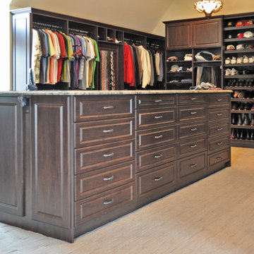 Dark Wood Grained Walk-in Closet