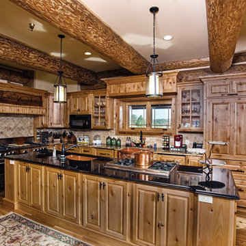LEED Gold Handcrafted Log Home: The Norwood Residence - Kitchen