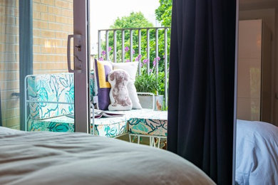 Inspiration for a contemporary balcony remodel in London