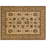 Bareen Designer Rugs - Kafkaz Peshawar Tommie Ivory/Light Green Hand-Knotted Rug, 7'10"x9'7" - A Persian influenced Turkish hand knotted rug made by skilled artisans capable of creating the most exceptional vegetable dyes and hand-spun New Zealand wool. This gorgeous one of a kind Peshawar Kafkaz handmade rug is also known as a Chobi/Ziegler rug. Characterized by their muted, earthy tones this gorgeous rug is extremely versatile and is famous for its soft pleasing color palette and informal design that works in a myriad of interiors. Skillfully crafted in intricate traditional, transitional and modern design these rugs have been expertly hand-tied, finished, sun-dried, and have KPSI from 100 to 130 and has pile height of 0.25 inches. The invigorating colors and patterns in this rug will give your home an elegant and fresh appearance. The intricate design allows this mesmerizing rug to create a royal ambience in any decor. Hand knotted construction and natural fibers gives this rug soft feel under your feet.