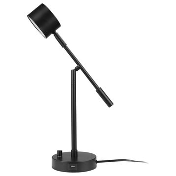 Aristocrat 16" Integrated LED Matte Black Swing Arm Desk Lamp