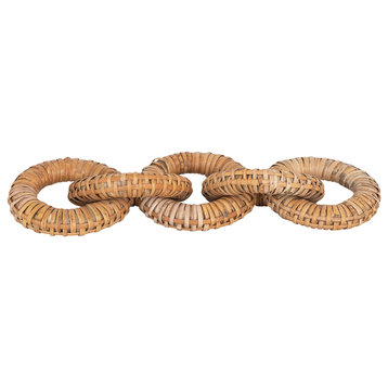 Rattan Wrapped Mango Wood Chain With 5 Links