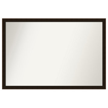 Espresso Brown Non-Beveled Wood Wall Mirror 38x26 in.