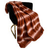 Plutus Orange Brown Furever Faux Fur Luxury Throw Blanket, Throw 48"W x 60"L