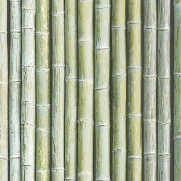 Bamboo Wallpaper in Natural Green, Sample