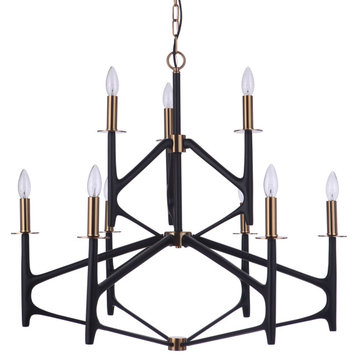 Craftmade 55529 The Reserve 9 Light 32"W Taper Candle Style - Flat Black /