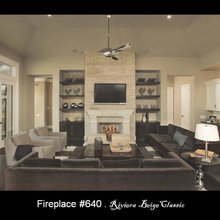 Stone Fireplace with TV Niche