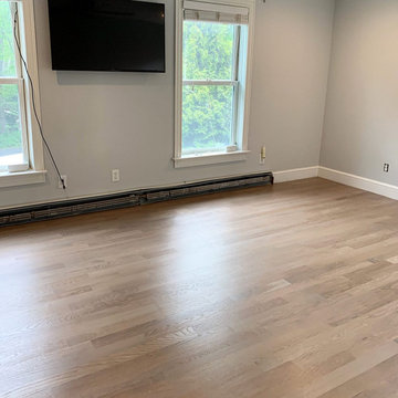 EAST QUOGUE: 4" SELECT WHITE OAK INSTALLED & FINISHED WITH CUSTOM GRAY STAIN
