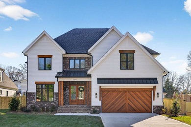 Inspiration for a transitional exterior home remodel in Charlotte
