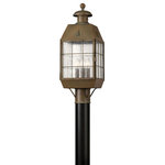 Hinkley - Hinkley Nantucket Large Post Top Or Pier Mount Lantern, Aged Brass - A Hinkley classic, Nantucket features a timeless New England design for the ultimate in vintage nautical chic. An Aged Brass finish, clear seedy glass panels and durable solid brass construction add to its retro appeal.