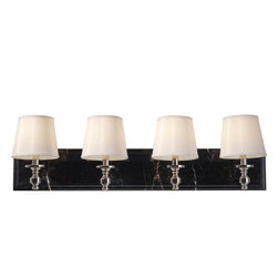 Feiss Carrollton 4-Light Vanity Strip in Polished Nickel Finish - Bathroom Vanity Lighting