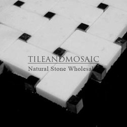 Statuary Crystal White Marble Italian Statuario Basketweave Mosaic Tile with Ner - Products