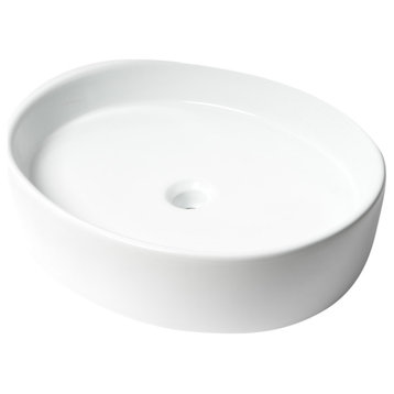 ALFI brand ABC911 White 22" Oval Above Mount Ceramic Sink
