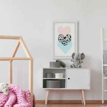 "Triple Hearts" Framed Painting Print