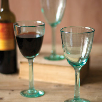 Set of 6 Recycled Glass Wine Glasses
