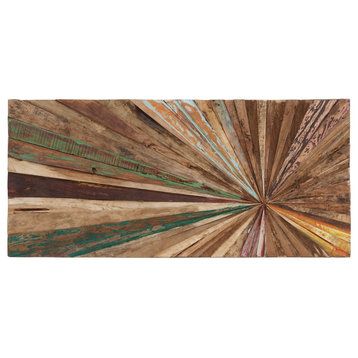 Rustic Brown Teak Wood Wall Decor 38435