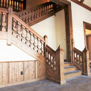 Custom Millwork featuring Salvaged Antique Oak, Inspired by French Pattern Books