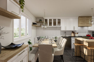 Example of a trendy dining room design in Montreal