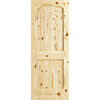 Two Panel Knotty Pine Arch-top V-Groove Door, Knotty Pine, 32"x80"x1.375"