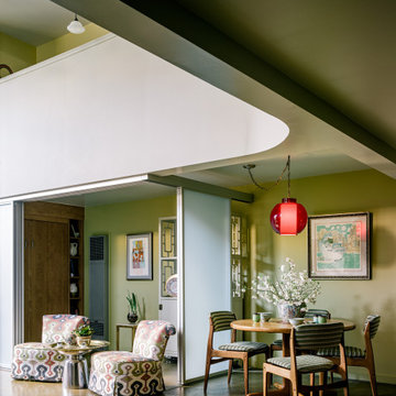 Midcentury Moroccan Loft Kitchen, Living/Guest Room | Kimball Starr Interior Des