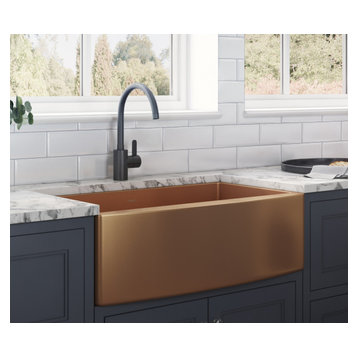36-inch  Farmhouse Sink - Copper Tone Matte Bronze Stainless Steel - RVH9880CP