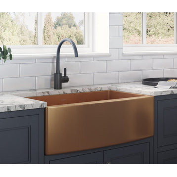 36-inch Farmhouse Sink - Copper Tone Matte Bronze Stainless Steel - RVH9880CP