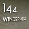 Modern Font House Number, Brushed, 6", Number 1
