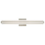 Livex Lighting - Livex Lighting Brushed Nickel LED Light ADA Bath Vanity - Upgrade your bathroom with the sleek, modern look of the Fulton linear bath light. This bath vanity light features a rectangular satin white acrylic shade set against the brushed nickel finish. Energy-efficient LED modules are built directly into the design to provide power-saving lighting. Can be installed vertically or horizontally.