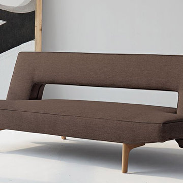 Innovation USA | Puzzle Mixed Dance Brown Sofa Bed | Licqured Oak Legs -$1200.36
