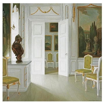 "An Interior of a Salon - Fredensborg" Paper Art, 32"x32"